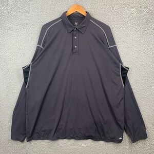 Solumbra Activewear Shirt Mens 2XL Black Lightweight Quick Dry Golf Hiking Polo